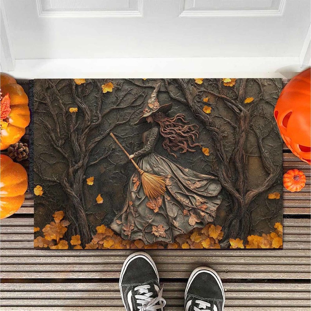 Witch 3D Relief Art Doormat, Gothic Witches Doormat,